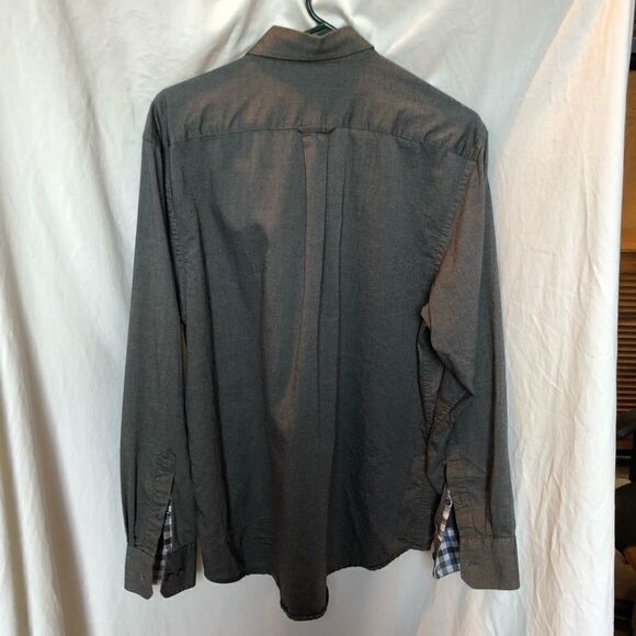 Izod Button Down Shirt Gray Medium - Picture 3 of 8
